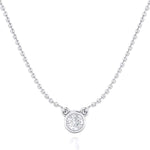 Necklace ~ Solo Moissanite Solitaire Pendant - Necklace