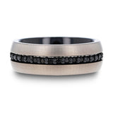 PILOT Gunmetal Tungsten Ring with Black Sapphires