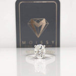 Ruby ~ 14K 9X7Mm Oval Moissanite Diamond Accents - Ring