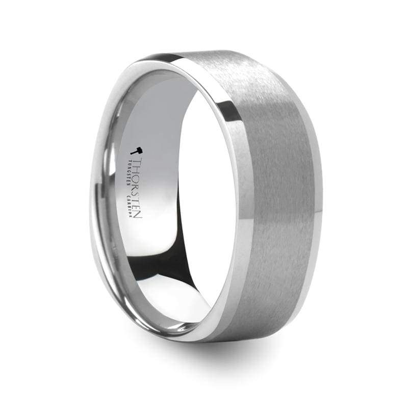 Sterling Square Shape White Tungsten Carbide Ring - Mens Rings