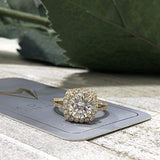 Taylor ~ 14Ky ~ 9Mm Round Moissanite Diamond Halo And Band - Ring