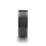 Vulcan Flat Black Tungsten Ring With Brushed Center & Polished Edge - Mens Rings