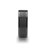 Vulcan Flat Black Tungsten Ring With Brushed Center & Polished Edge - Mens Rings