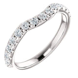 Wb0082 ~ Moissanite~ 0.36Ct 14K White Gold Curved Wedding Band - Bands