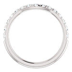 Wb0082 ~ Moissanite~ 0.36Ct 14K White Gold Curved Wedding Band - Bands
