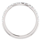 Wb0082 ~ Moissanite~ 0.36Ct 14K White Gold Curved Wedding Band - Bands