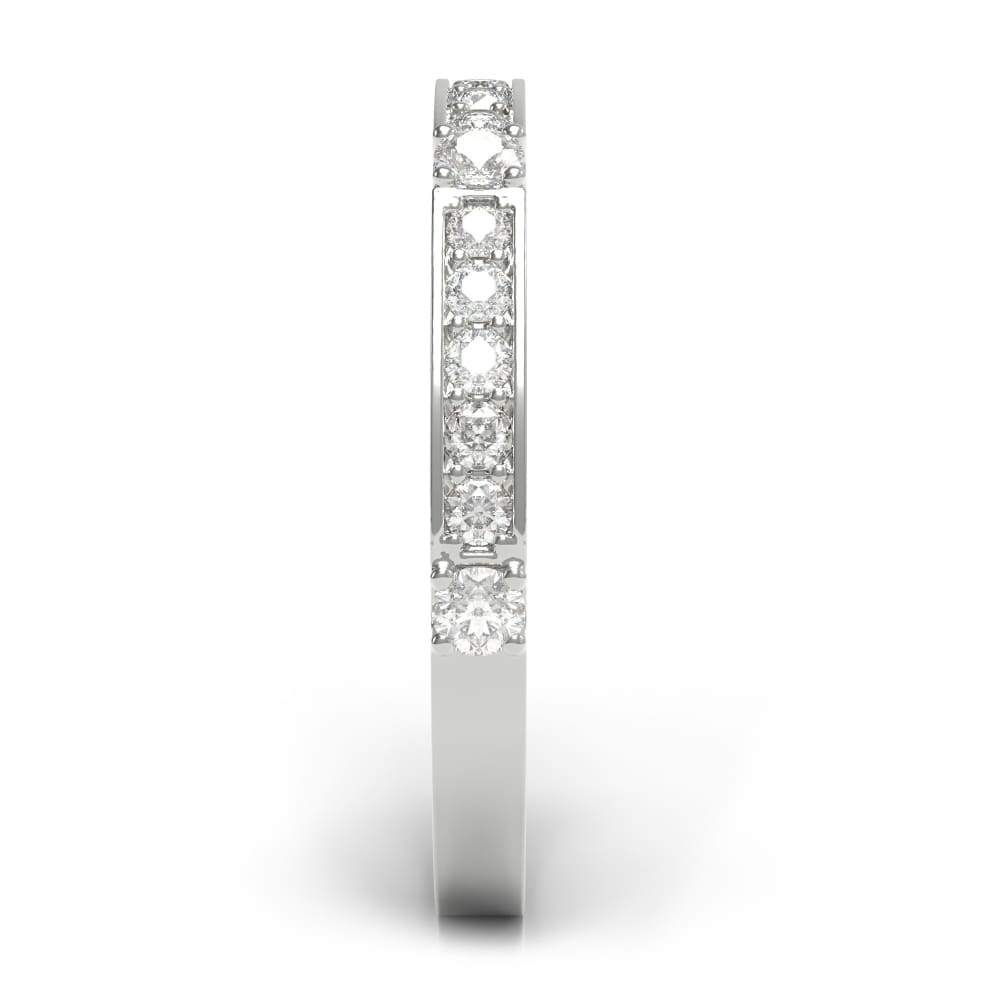 Wb050 ~ Diamond ~ 0.25 Ct Round White Gold Wedding Band Ring - Bands
