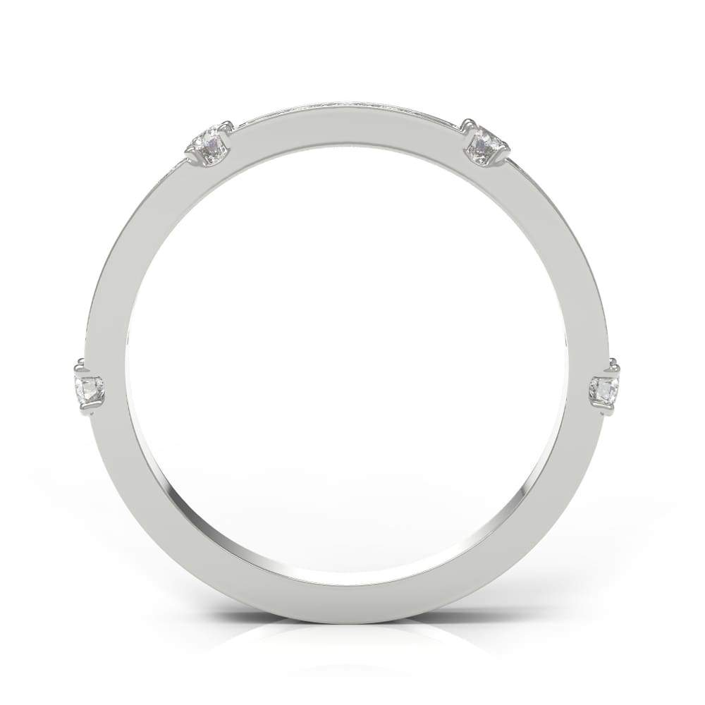 Wb050 ~ Diamond ~ 0.25 Ct Round White Gold Wedding Band Ring - Bands