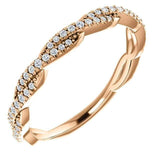 Wb054 - Diamond ~ 0.17Ct Infinity Gold Wedding Band - Bands
