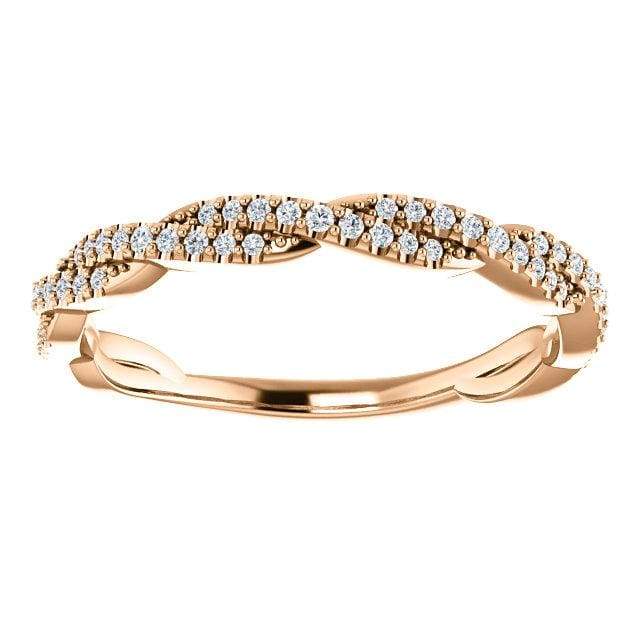 Wb054 - Diamond ~ 0.17Ct Infinity Gold Wedding Band - Bands