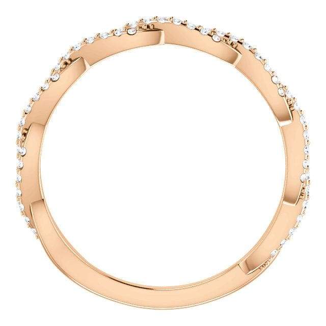 Wb054 - Diamond ~ 0.17Ct Infinity Gold Wedding Band - Bands