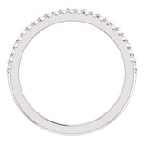 Wb066 ~ Diamond ~ .27Ct Round White Gold Wedding Band - Bands