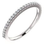 Wb066 ~ Diamond ~ .27Ct Round White Gold Wedding Band - Bands