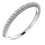 Wb066 ~ Diamond ~ .27Ct Round White Gold Wedding Band - Bands