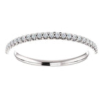 Wb066 ~ Diamond ~ .27Ct Round White Gold Wedding Band - Bands