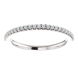 Wb066 ~ Diamond ~ .27Ct Round White Gold Wedding Band - Bands