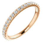 Wb072M ~ Moissanite ~ 0.40Ct Rose Gold Wedding Band - Bands