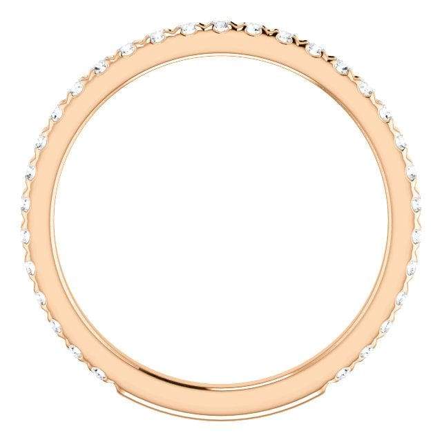 Wb072M ~ Moissanite ~ 0.40Ct Rose Gold Wedding Band - Bands