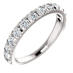 Wbm0081 ~ Moissanite ~ 0.72Ct White Gold French Set Wedding Band - Bands