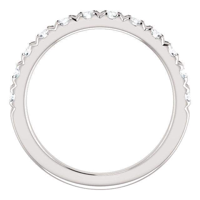 Wbm0081 ~ Moissanite ~ 0.72Ct White Gold French Set Wedding Band - Bands