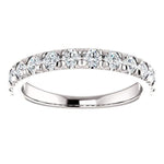 Wbm0081 ~ Moissanite ~ 0.72Ct White Gold French Set Wedding Band - Bands