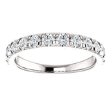 Wbm0081 ~ Moissanite ~ 0.72Ct White Gold French Set Wedding Band - Bands
