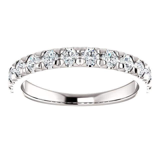 Wbm0081 ~ Moissanite ~ 0.72Ct White Gold French Set Wedding Band - Bands