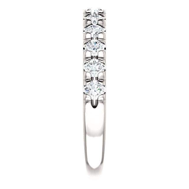 Wbm0081 ~ Moissanite ~ 0.72Ct White Gold French Set Wedding Band - Bands